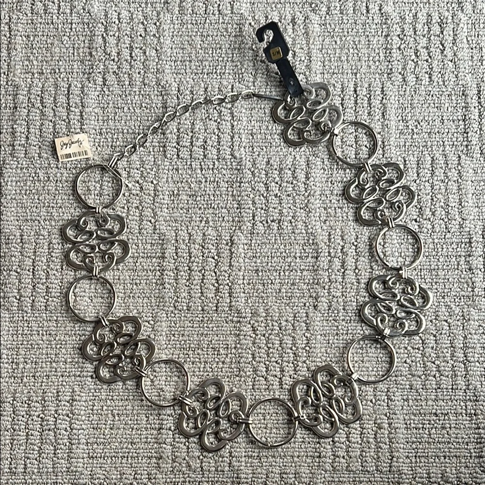 Jay Jacobs Silver Belt with Intricate Design